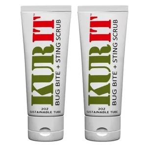 2 Kurit Bug Bite Sting Relief Scrub Gel Natural Healing Treatment First Aid 2oz