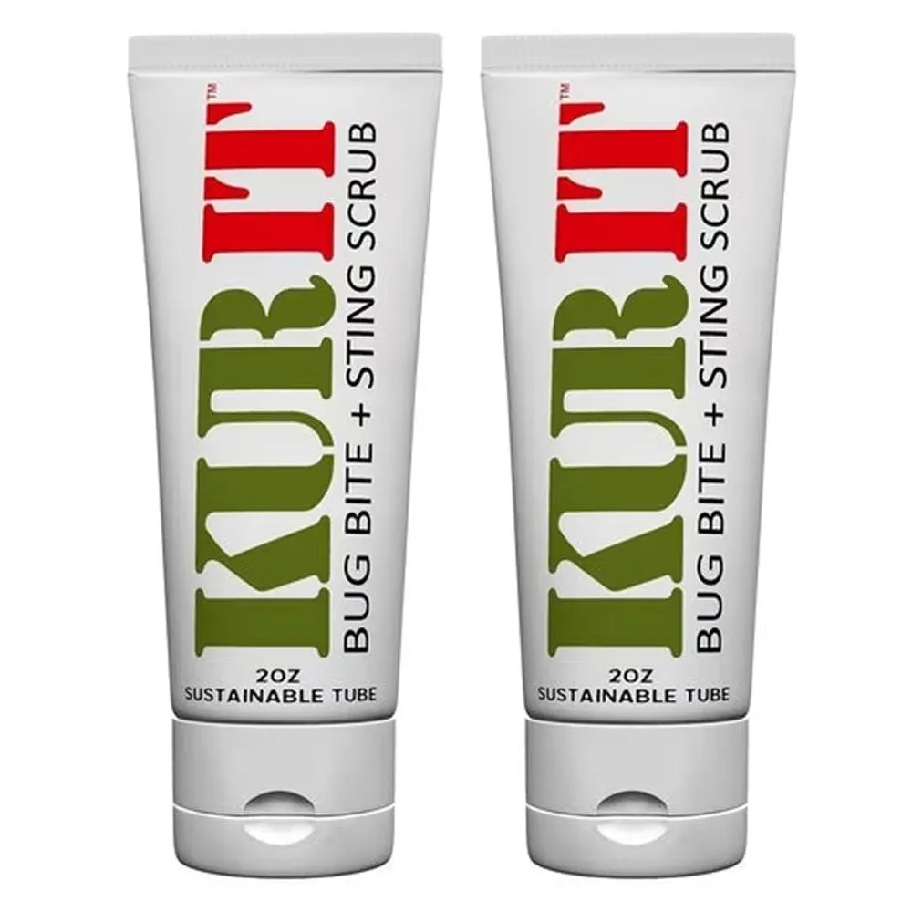 2 Kurit Bug Bite Sting Relief Scrub Gel Natural Healing Treatment First Aid 2oz