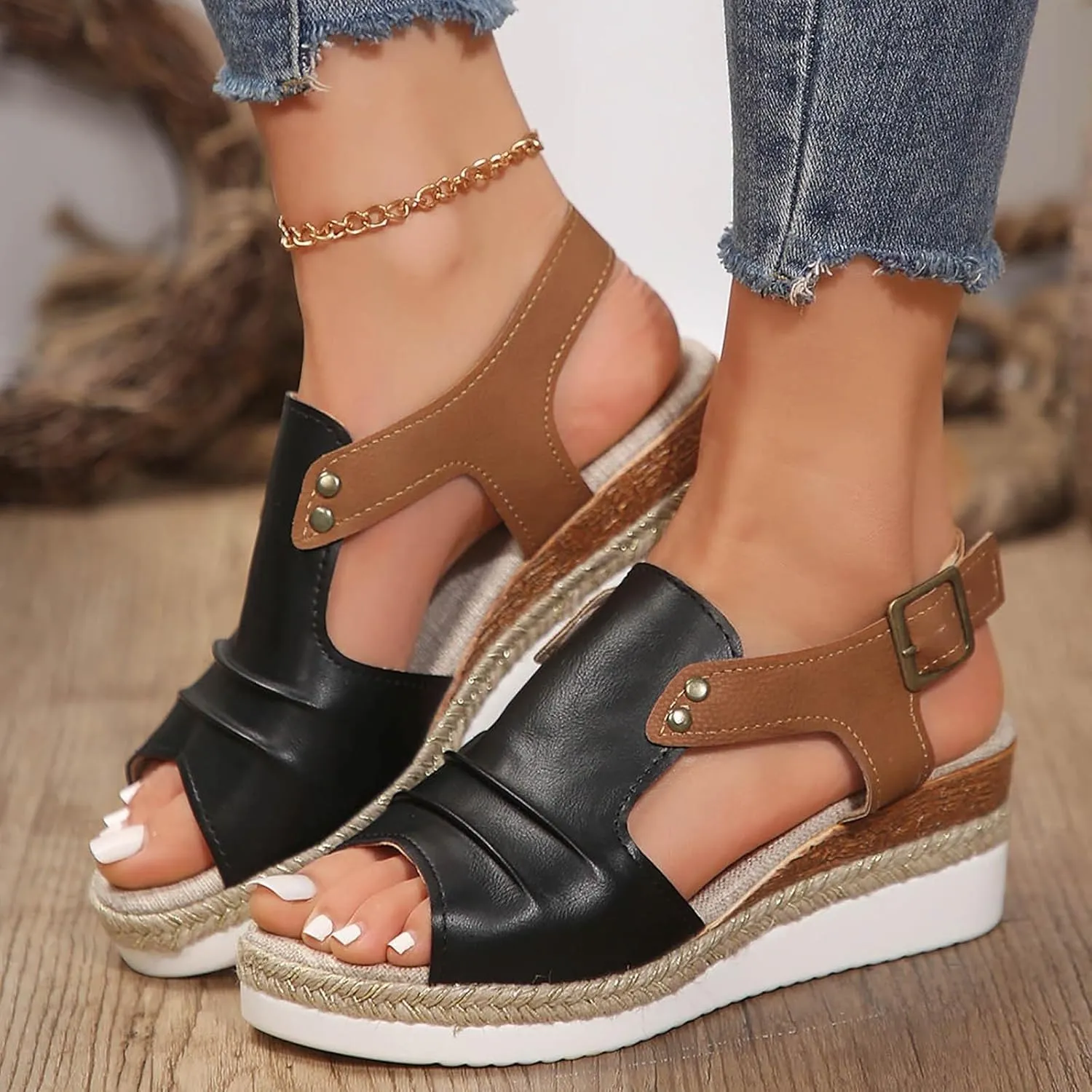 2025 Fanyil Women's Comfy Orthotic Sandals,Fanyil Comfortable Orthopedic Sandal for Women Dressy Wedges Walking Shoes