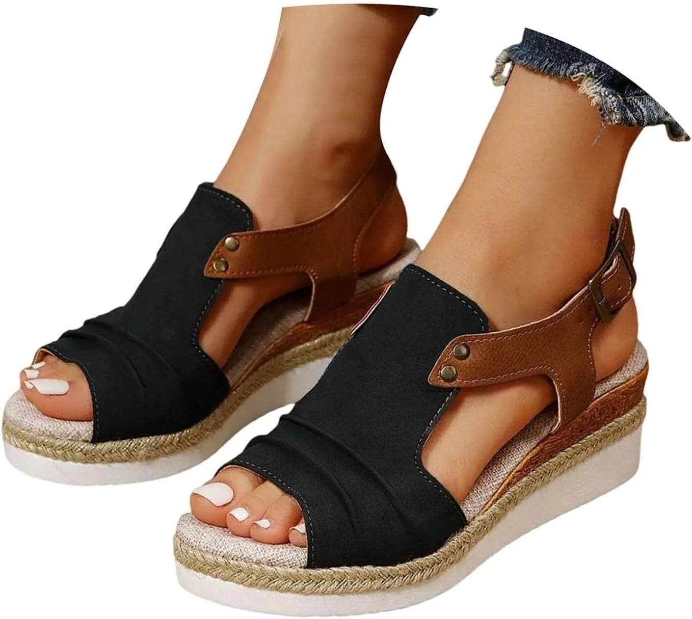 2025 Fanyil Women's Comfy Orthotic Sandals,Fanyil Comfortable Orthopedic Sandal for Women Dressy Wedges Walking Shoes