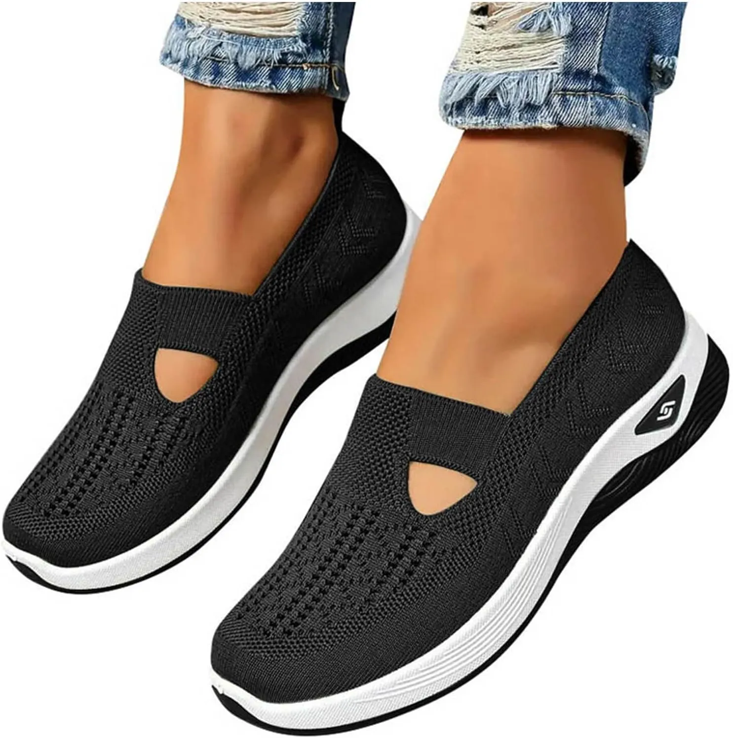 AMDBEL Orthopedic Sneakers for Women 2024 Comfortable Arch Support Shoes Dressy Casual Cushion Flats Sandals Walking Shoes