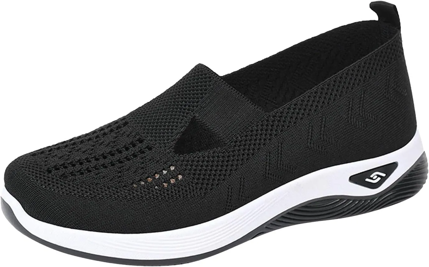 AMDBEL Orthopedic Sneakers for Women 2024 Comfortable Arch Support Shoes Dressy Casual Cushion Flats Sandals Walking Shoes