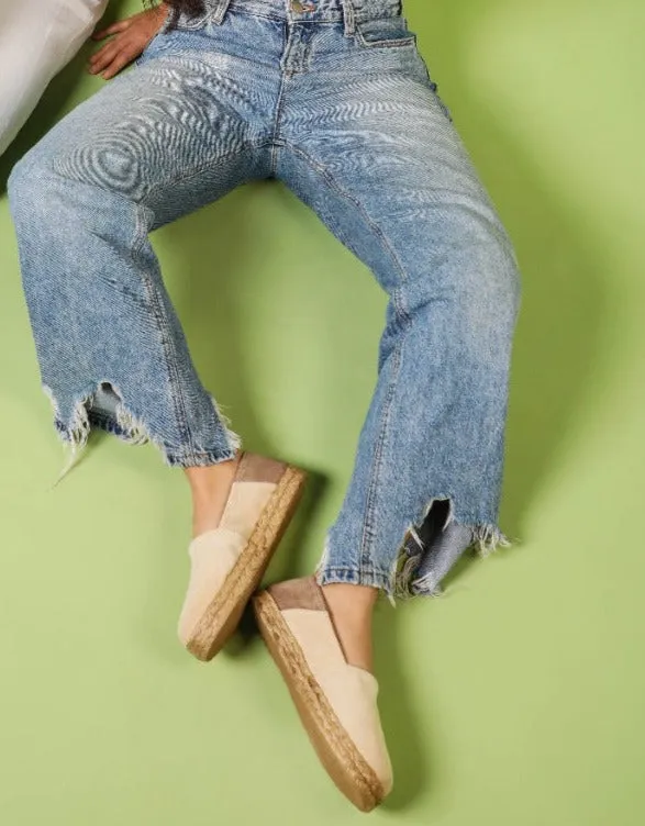Angled Espadrilles Beige X Cafe