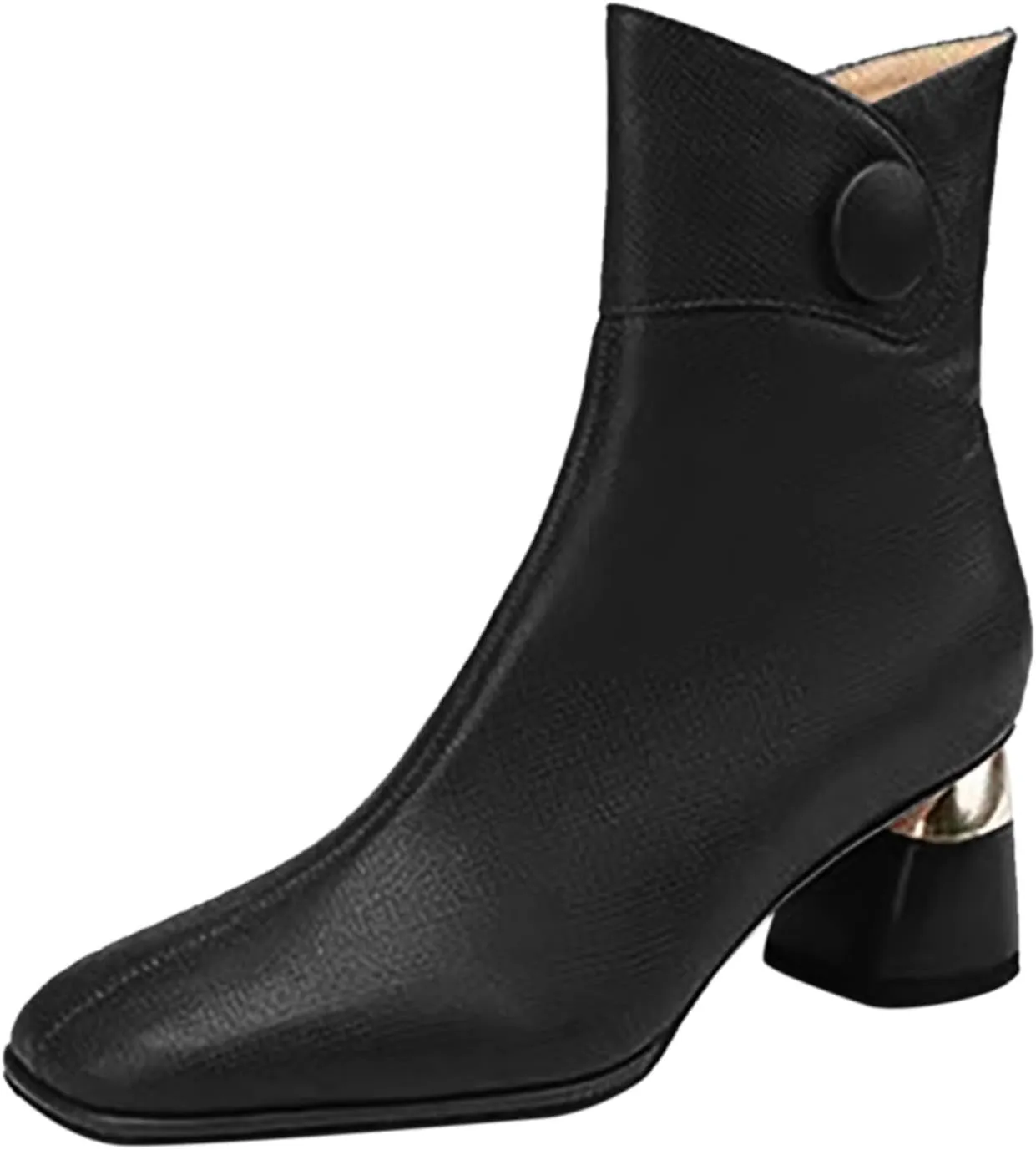 Ankle Boots for Women Womens Booties and Ankle Boot Flat Black Cowgirl Boots Round Toe Womens Bootie Low Heel Casual Round Head Side Zipper Pointd Toe Suede