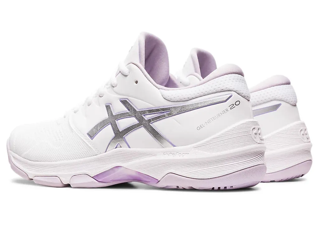 Asics Womens Gel Netburner 20 (D) - Bio White/Pure Silver