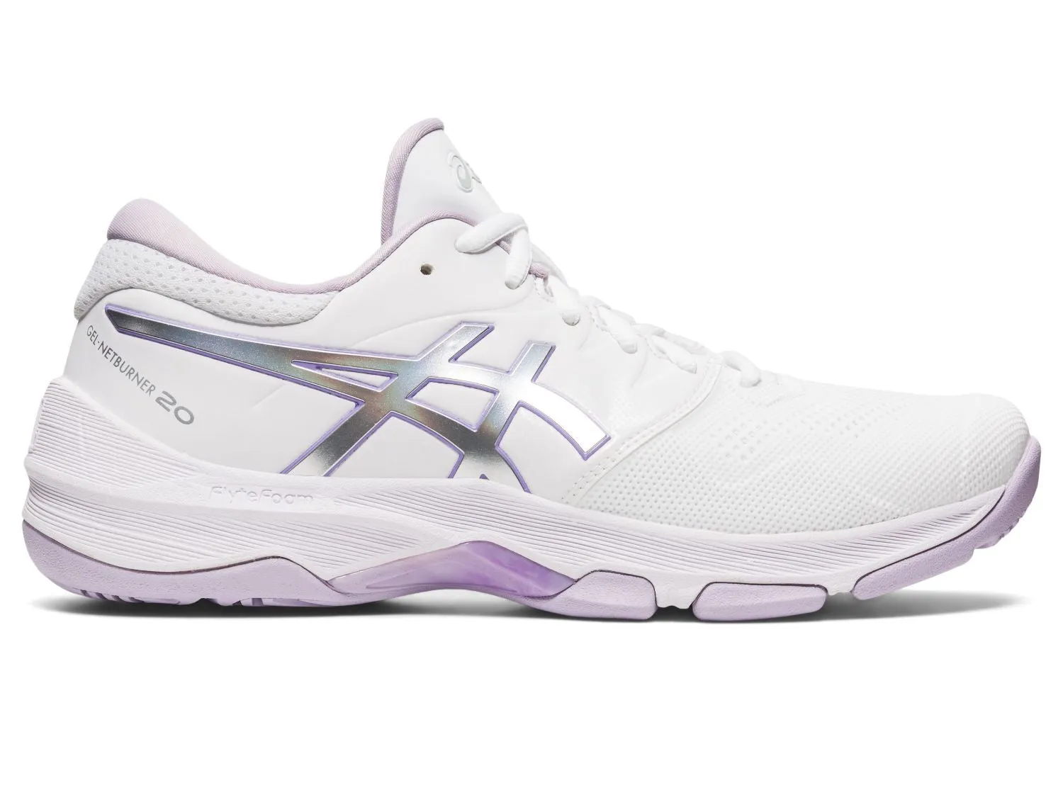 Asics Womens Gel Netburner 20 (D) - Bio White/Pure Silver