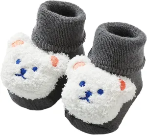 Baby Booties Newborn Infant Sock Shoes Hand Knitting Crochet Boy and Girl Cozy Shoes Cute Bear Winter Sock Shoes