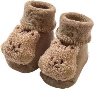 Baby Booties Newborn Infant Sock Shoes Hand Knitting Crochet Boy and Girl Cozy Shoes Cute Bear Winter Sock Shoes