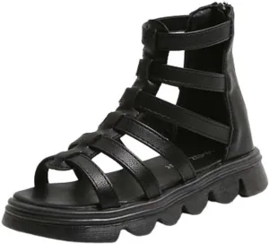 Baby Girl Children's Princess Shoes Hollow Out Soft-Soled Casual Beach Sandals Falts Comfy Cute Solid Slip On Sandal I-317 Black 11