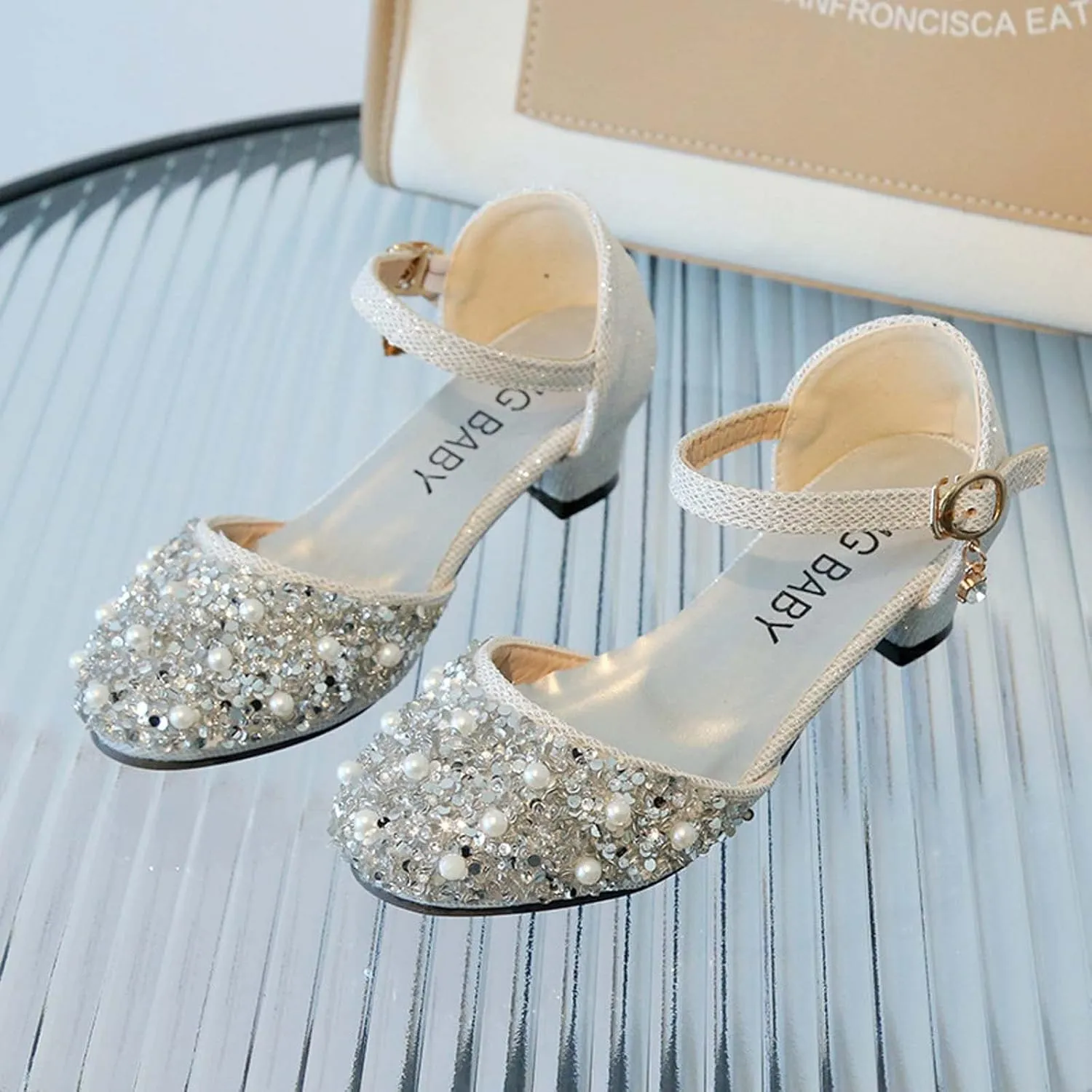 Baby Girl Children's Sandals Shoes Rhinestone Decoration Princess Slip On Shoes Casual Buckle Summer Sandals Party