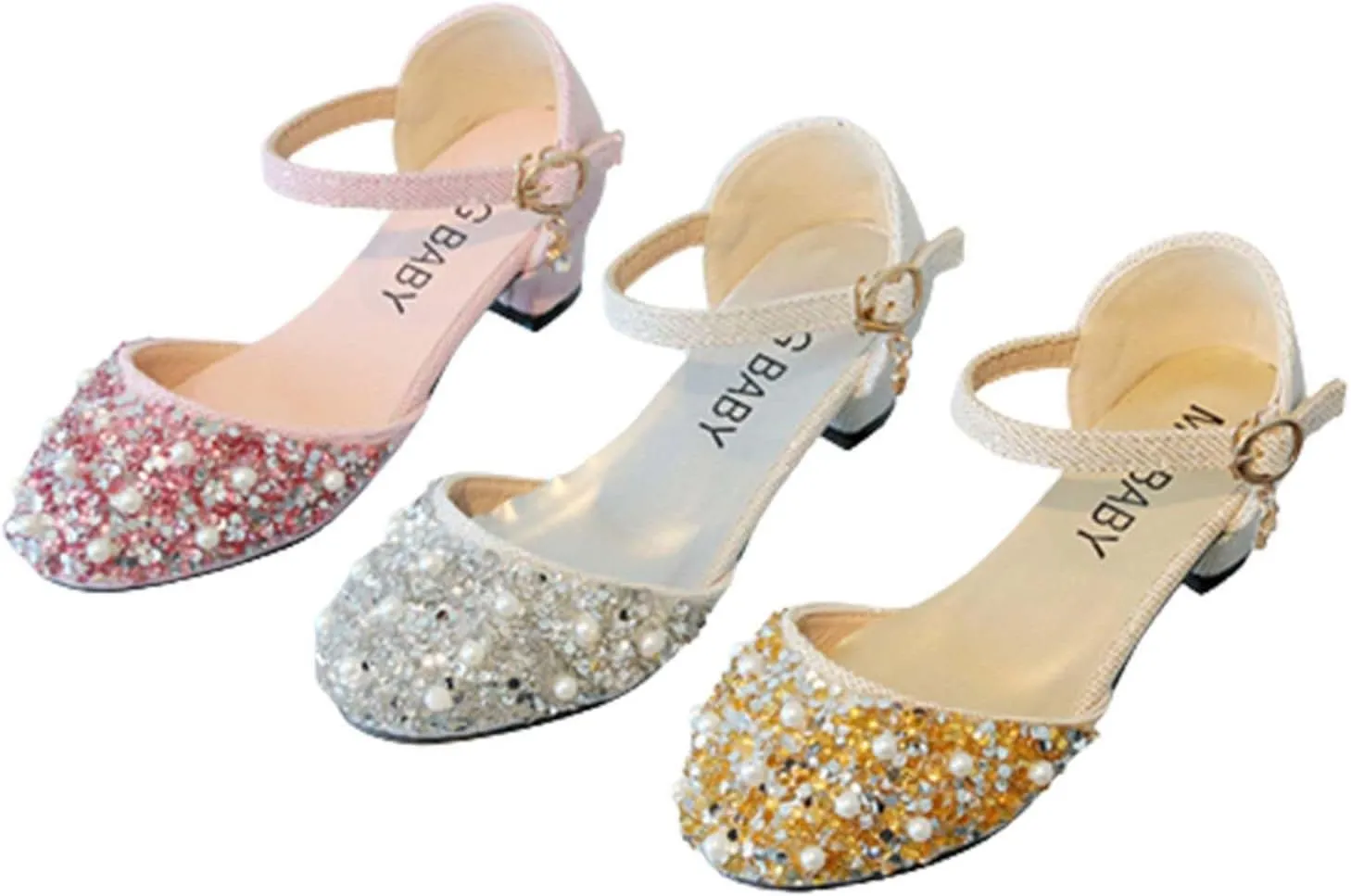 Baby Girl Children's Sandals Shoes Rhinestone Decoration Princess Slip On Shoes Casual Buckle Summer Sandals Party