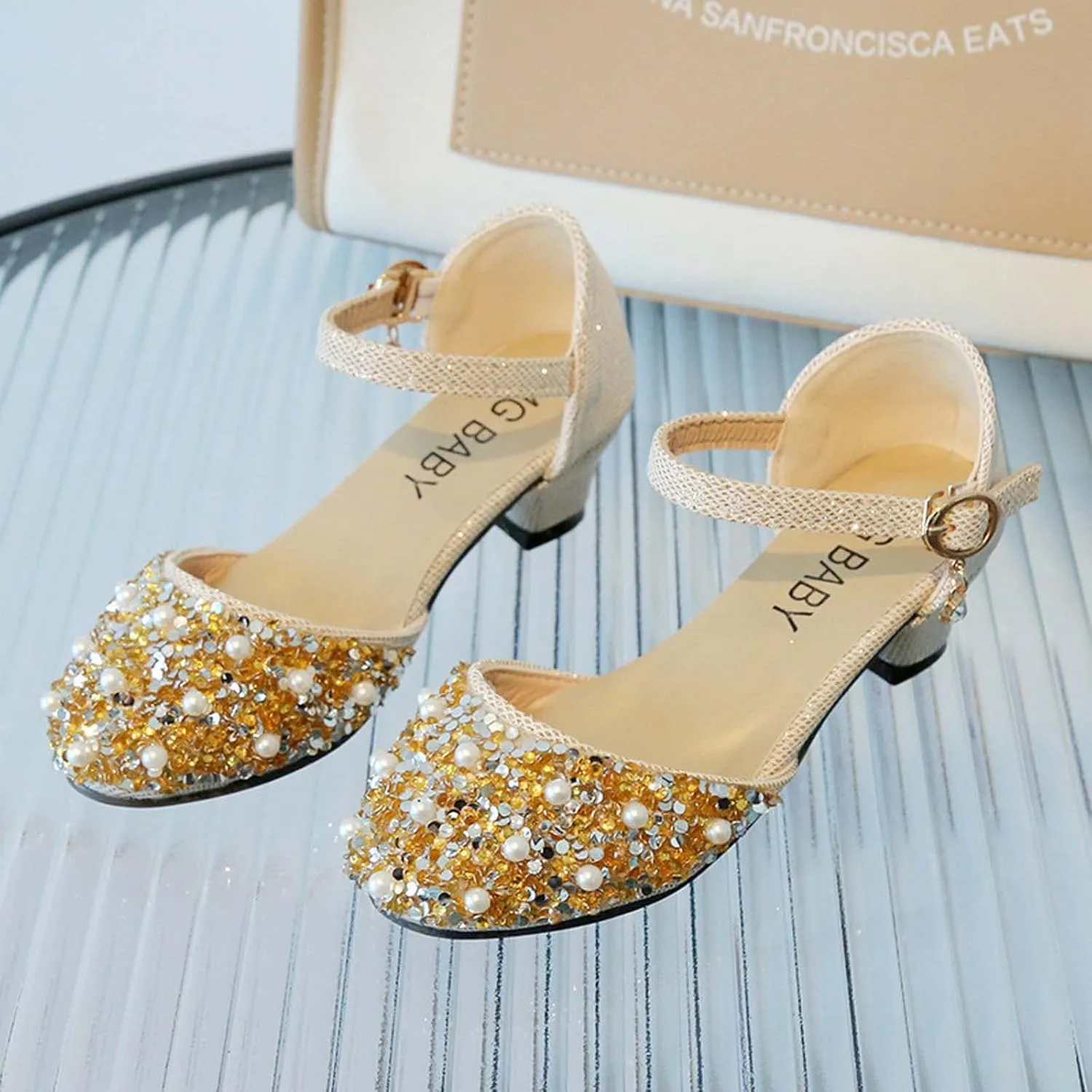 Baby Girl Children's Sandals Shoes Rhinestone Decoration Princess Slip On Shoes Casual Buckle Summer Sandals Party