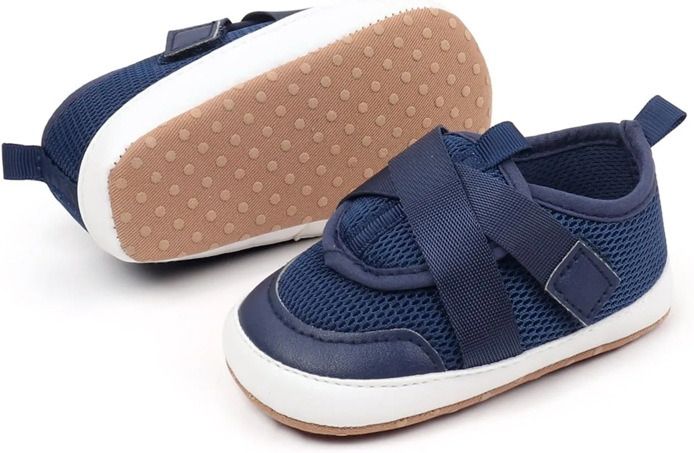Baby Sneakers Girls Boys Lightweight Breathable Mesh First Walking Shoes Flat Bottom Walking Shoes for Baby Girls Size 4