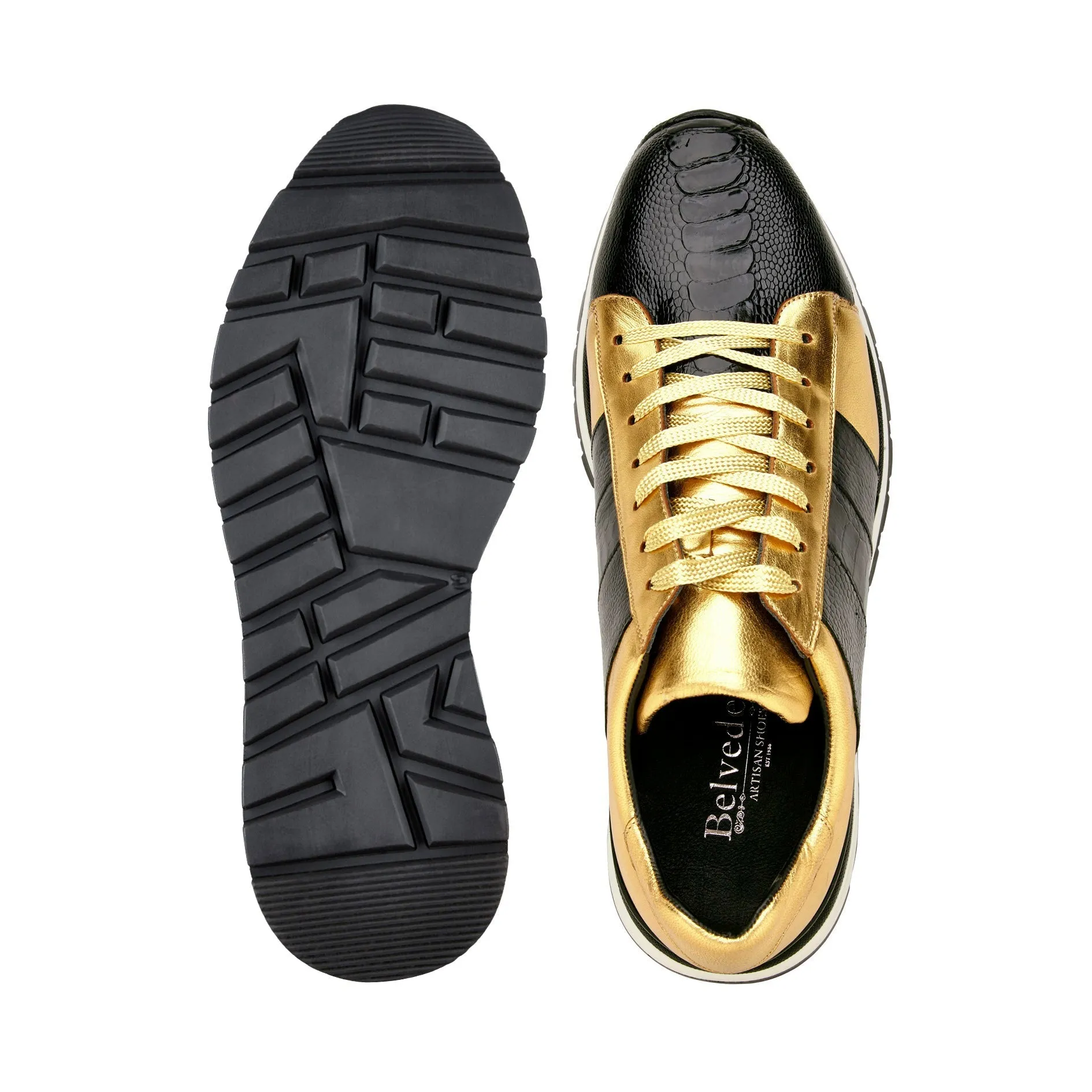 Belvedere Blake 33629 Men's Shoes Ostrich / Calf-Skin Leather Sneakers (BV3172)