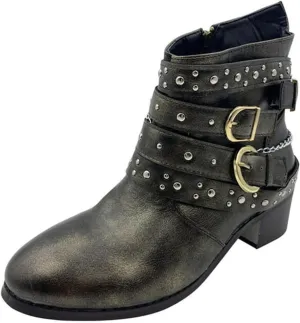 Black Boots for Women Ankle BootAnkle Booties for Women Flat Boots Women Womens Hiking Boot Flat Heel Closed Toe Chunky Block Heel Side Zipper Pointd Toe