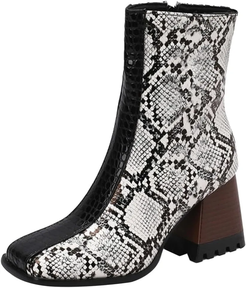 Black Cowboy Boots for Women Ankle Flat Booties for Women 2024 Ladies Hiking Boots Dress Shoes for Women Flat Bottom Fashion Lace-up Round Toe Comfortable Low Heel