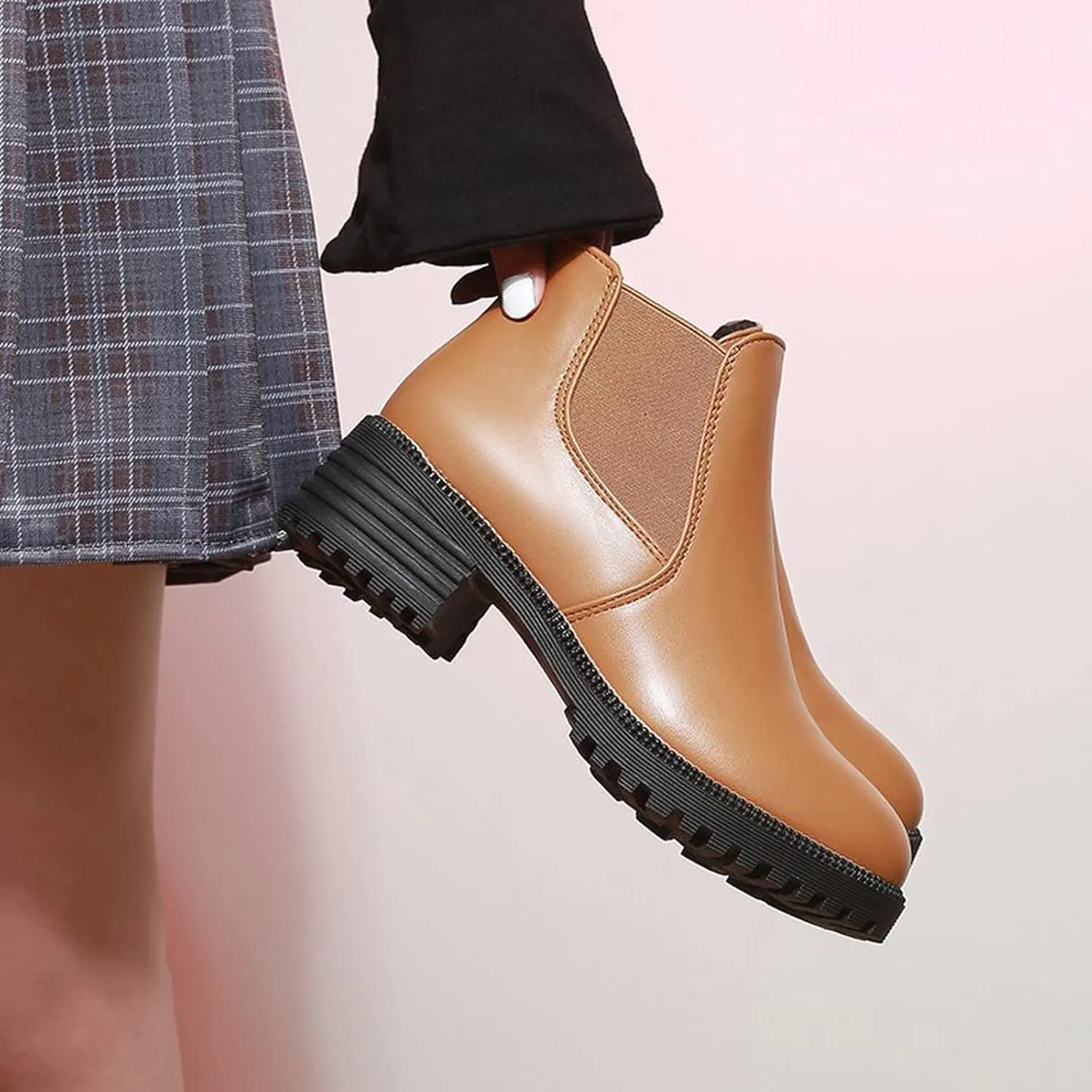 Black Cowboy Boots for Women Ankle Wedge Booties for Women 2024 Womens Low Boots Ankle Hiking Shoes Women Casual Round Head Lace-up Round Toe Comfortable Low Heel
