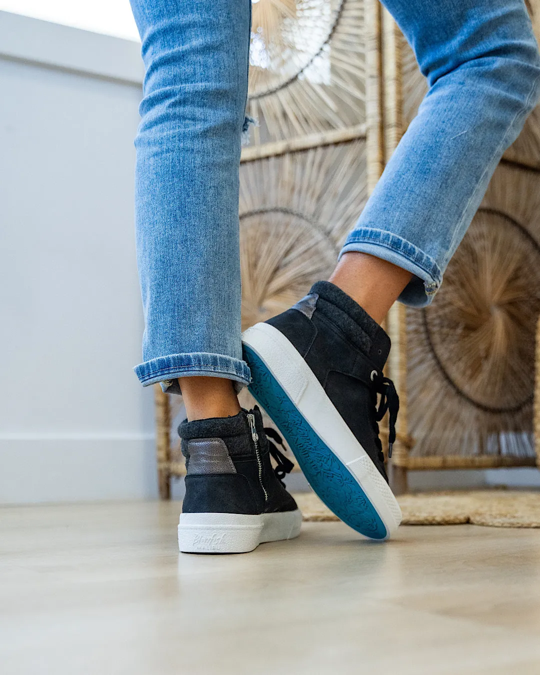 Blowfish Waverly High Top Sneaker Boots - Black Flannel