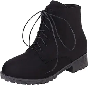 Booties for Women Ankle Women's Booties Low Heel Mens Low Cut Boots Hiking Boot Laces Men Comfy Soft Cover Heel Square Toe Slip On Side Zipper