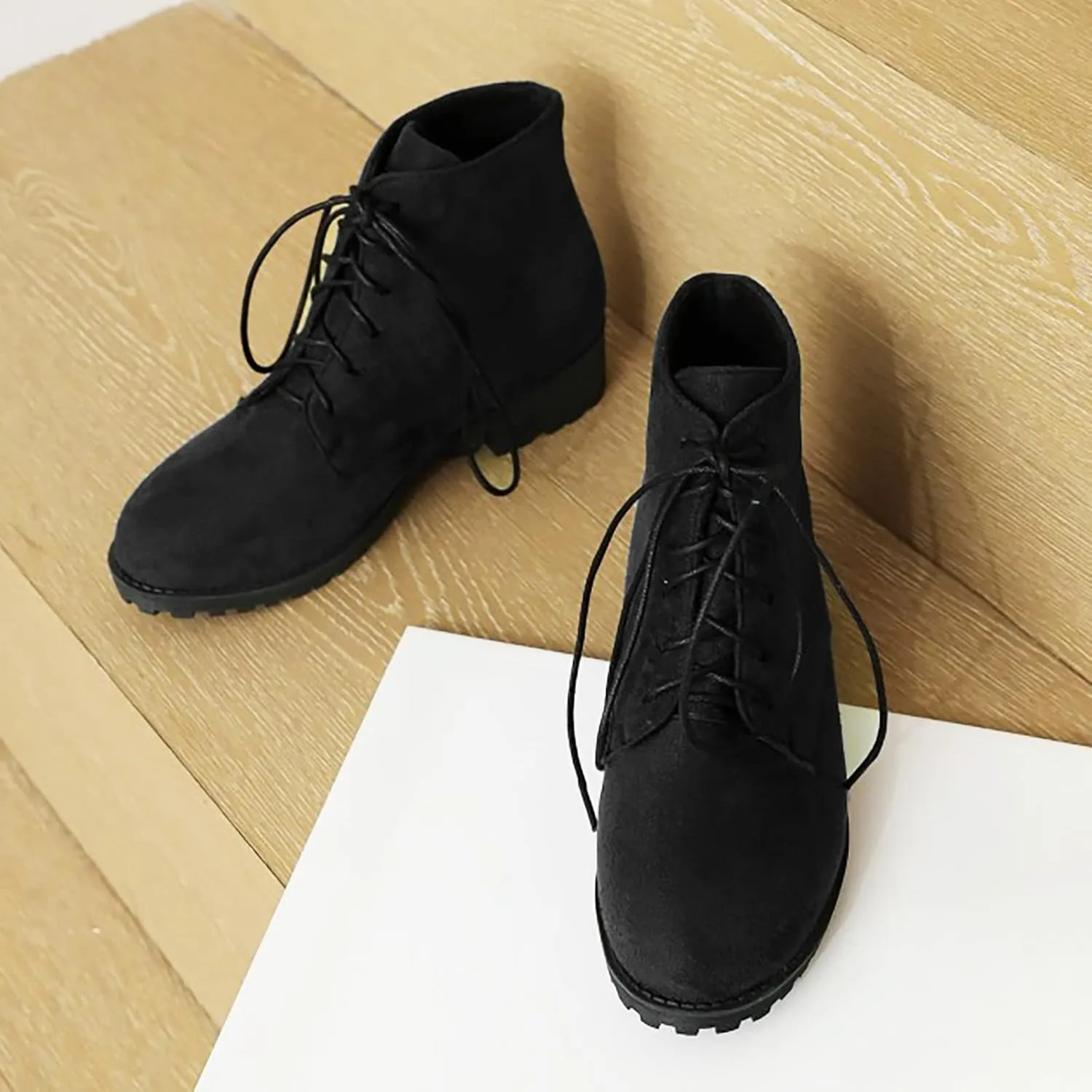 Booties for Women Ankle Women's Booties Low Heel Mens Low Cut Boots Hiking Boot Laces Men Comfy Soft Cover Heel Square Toe Slip On Side Zipper