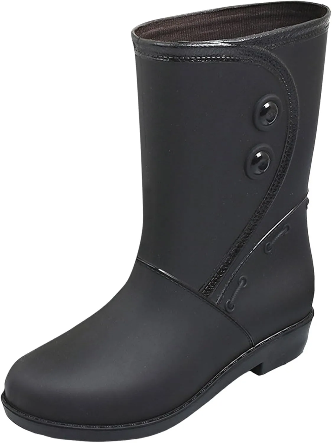 Boots for Women Fashion Rain Boots Short Rain Boots Ankle Rainboot Slip On Rubber Shoes