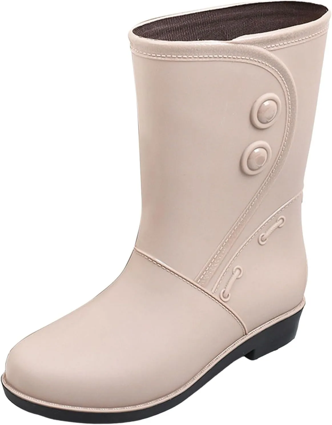 Boots for Women Fashion Rain Boots Short Rain Boots Ankle Rainboot Slip On Rubber Shoes