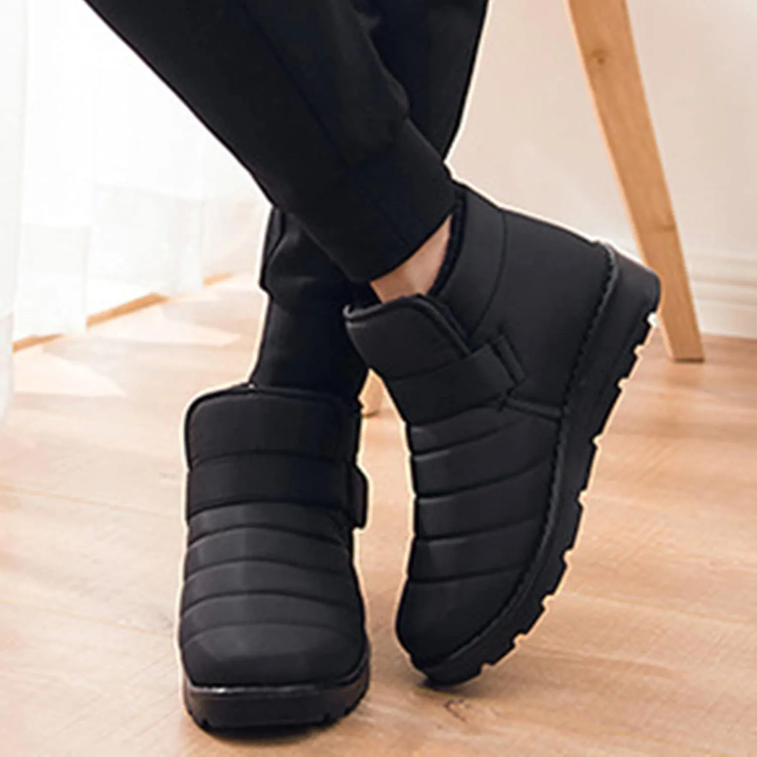Boots for Women Slip On Ankle Booties Winter Snow Boots Waterproof Anti Slip Outdoor Walking Shoes