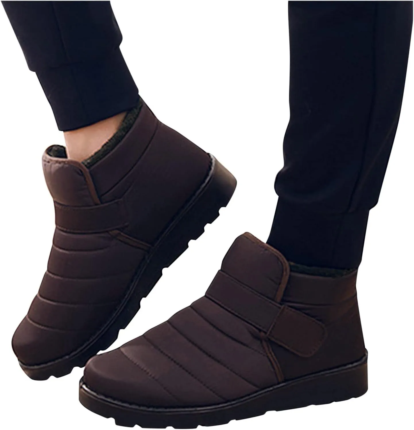 Boots for Women Slip On Ankle Booties Winter Snow Boots Waterproof Anti Slip Outdoor Walking Shoes