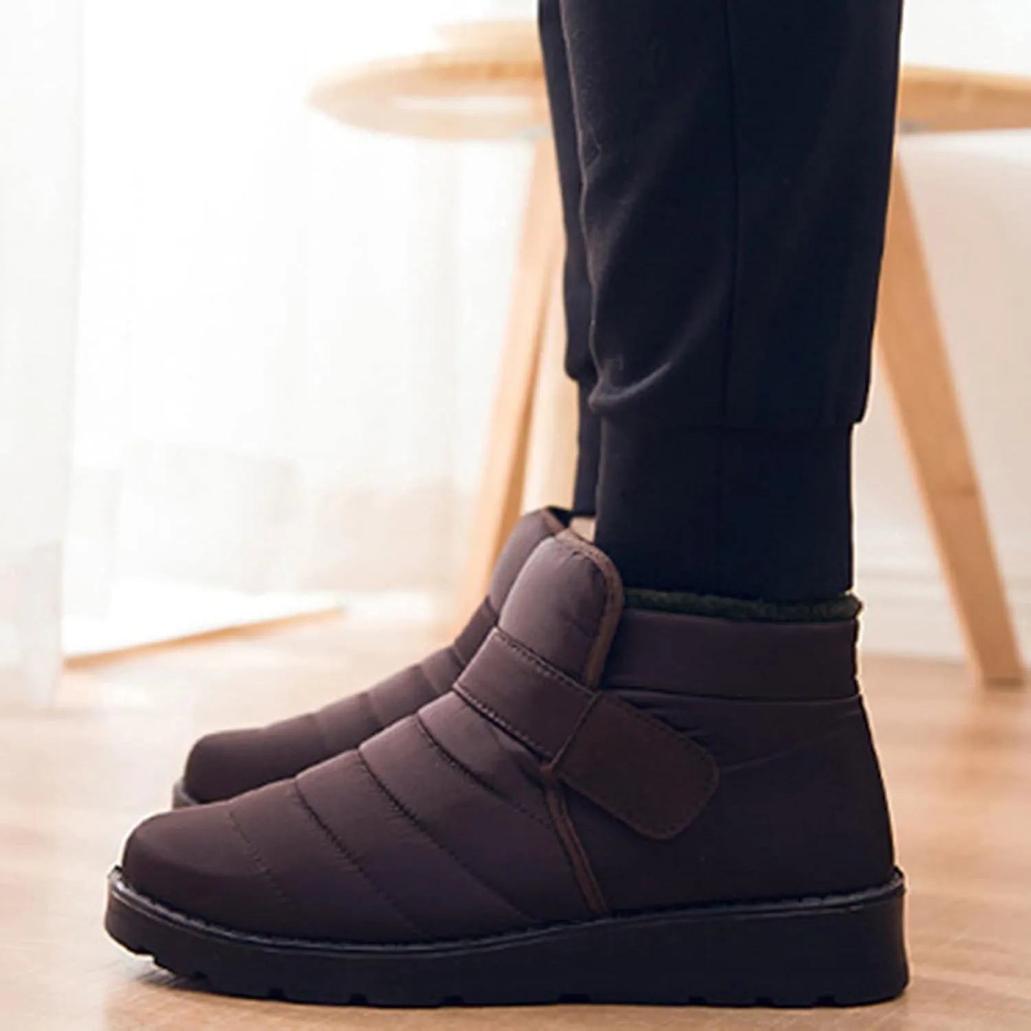 Boots for Women Slip On Ankle Booties Winter Snow Boots Waterproof Anti Slip Outdoor Walking Shoes