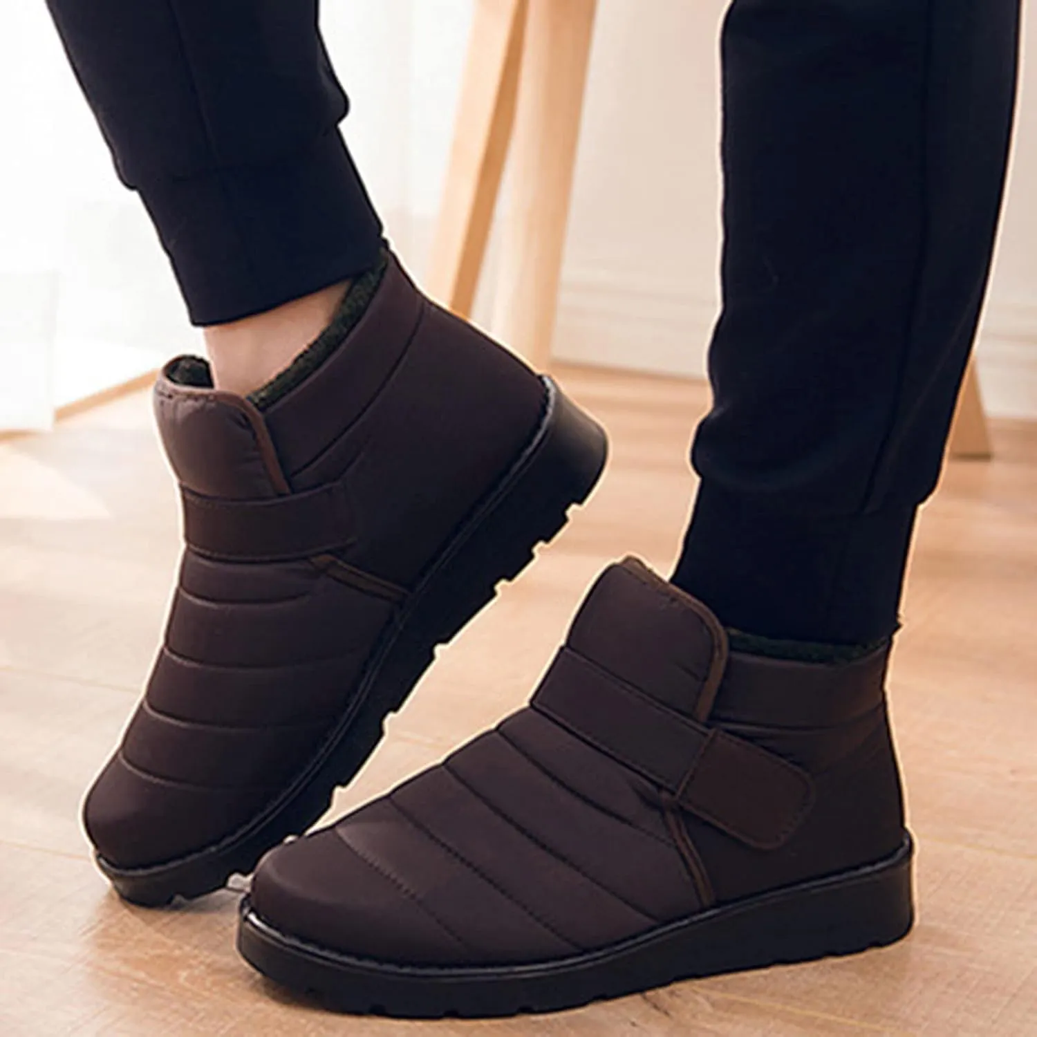 Boots for Women Slip On Ankle Booties Winter Snow Boots Waterproof Anti Slip Outdoor Walking Shoes