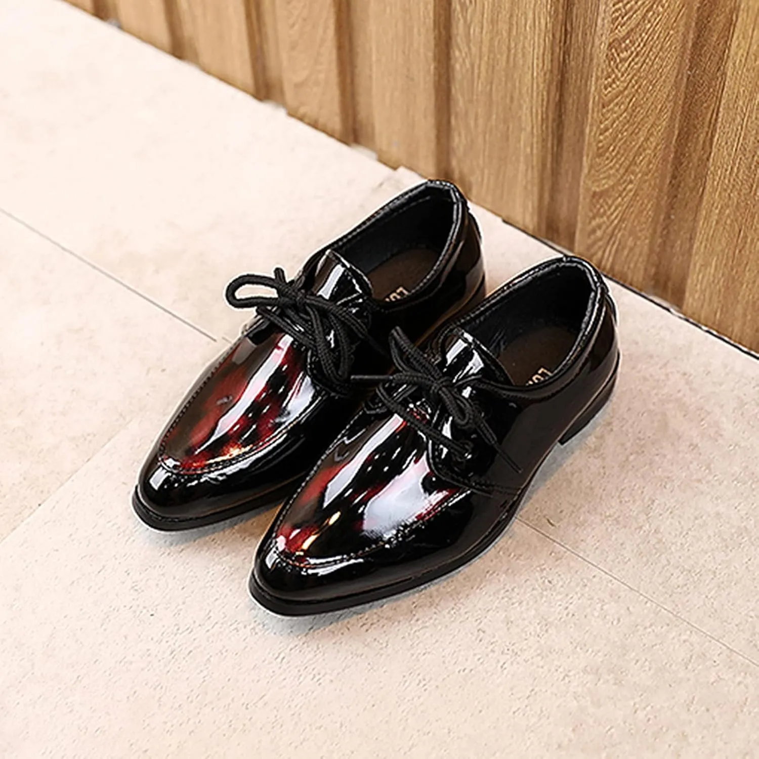 Boys Formal Dress Shoes Lace-up Wedding Footwear School ??niform Shoes Comfort Loafer Flat?? ??xford Dress Shoes