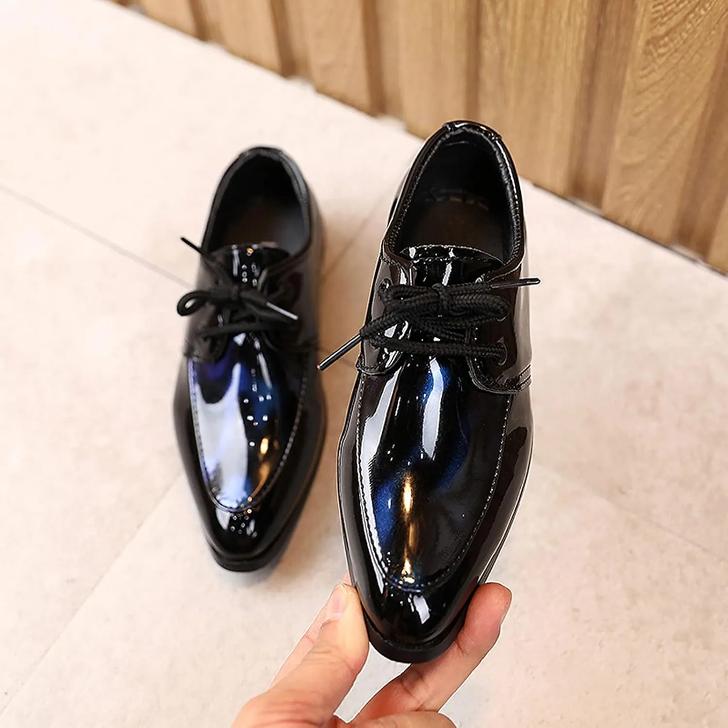 Boys Formal Dress Shoes Lace-up Wedding Footwear School ??niform Shoes Comfort Loafer Flat?? ??xford Dress Shoes