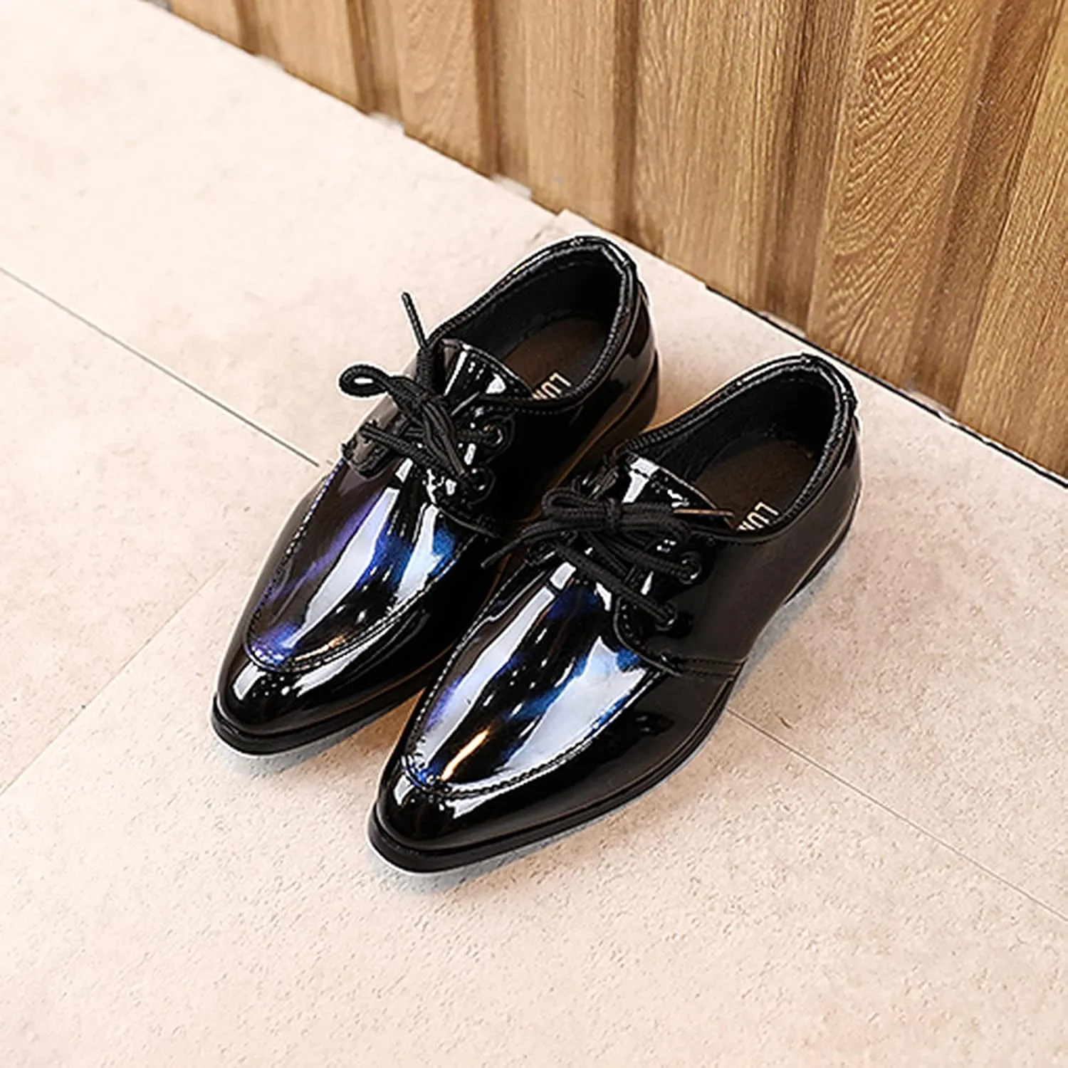 Boys Formal Dress Shoes Lace-up Wedding Footwear School ??niform Shoes Comfort Loafer Flat?? ??xford Dress Shoes