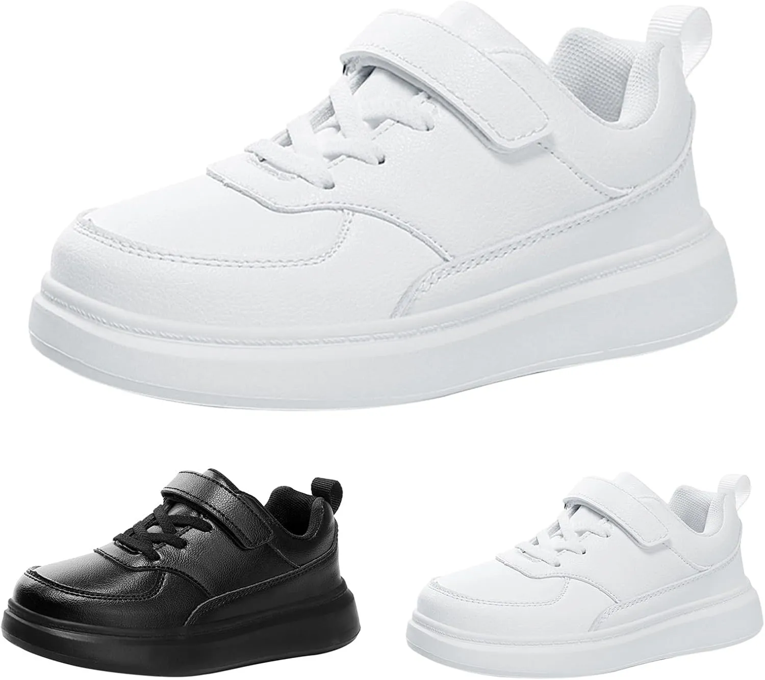 Boys Girls Leather Sneakers Casual Lightweight Tennis School Walking Shoes for Kids Comfort Outdoor Walking Shoes