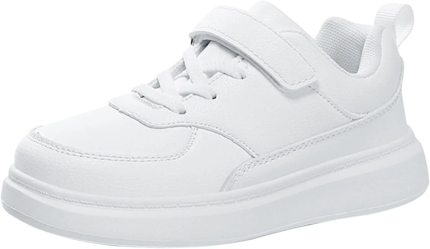 Boys Girls Leather Sneakers Casual Lightweight Tennis School Walking Shoes for Kids Comfort Outdoor Walking Shoes