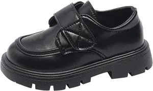 Boys Girls Platform Loafers, Chunky Loafers for Kids, Non-Slip Texture ??xfords PU Leather Wedding Dress Shoes