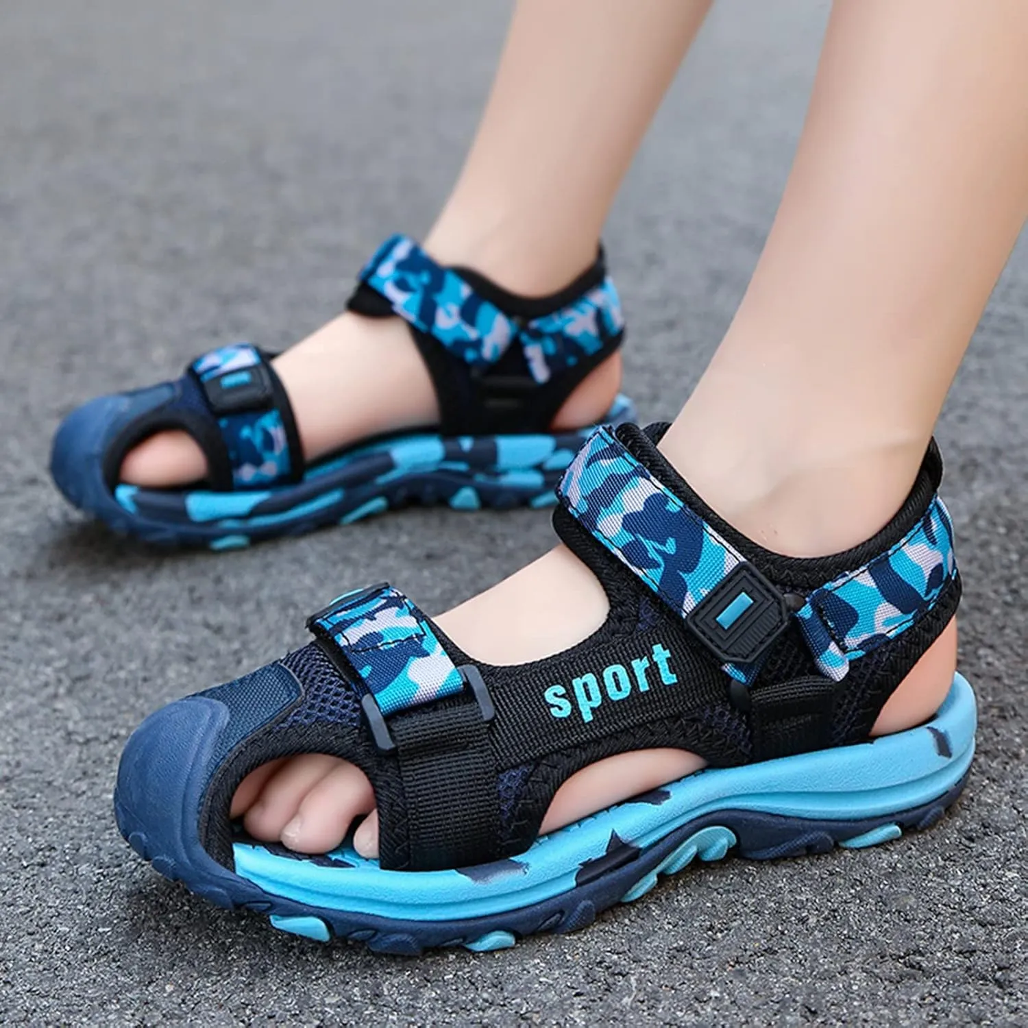 Boys Hiking Sandals Camouflage Closed-Toe Summer Outdoor Athletic Sport Beach Casual Sandals for Kid 2025 Fashion