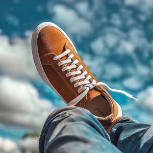 Brown Nubuck Leather GiosuÃ¨ Sneakers