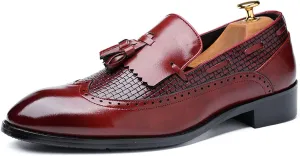 ByErz Loafers for Men Fashion Party Patent Leather Business Foraml Dress Office Casual Shoes with Tassel