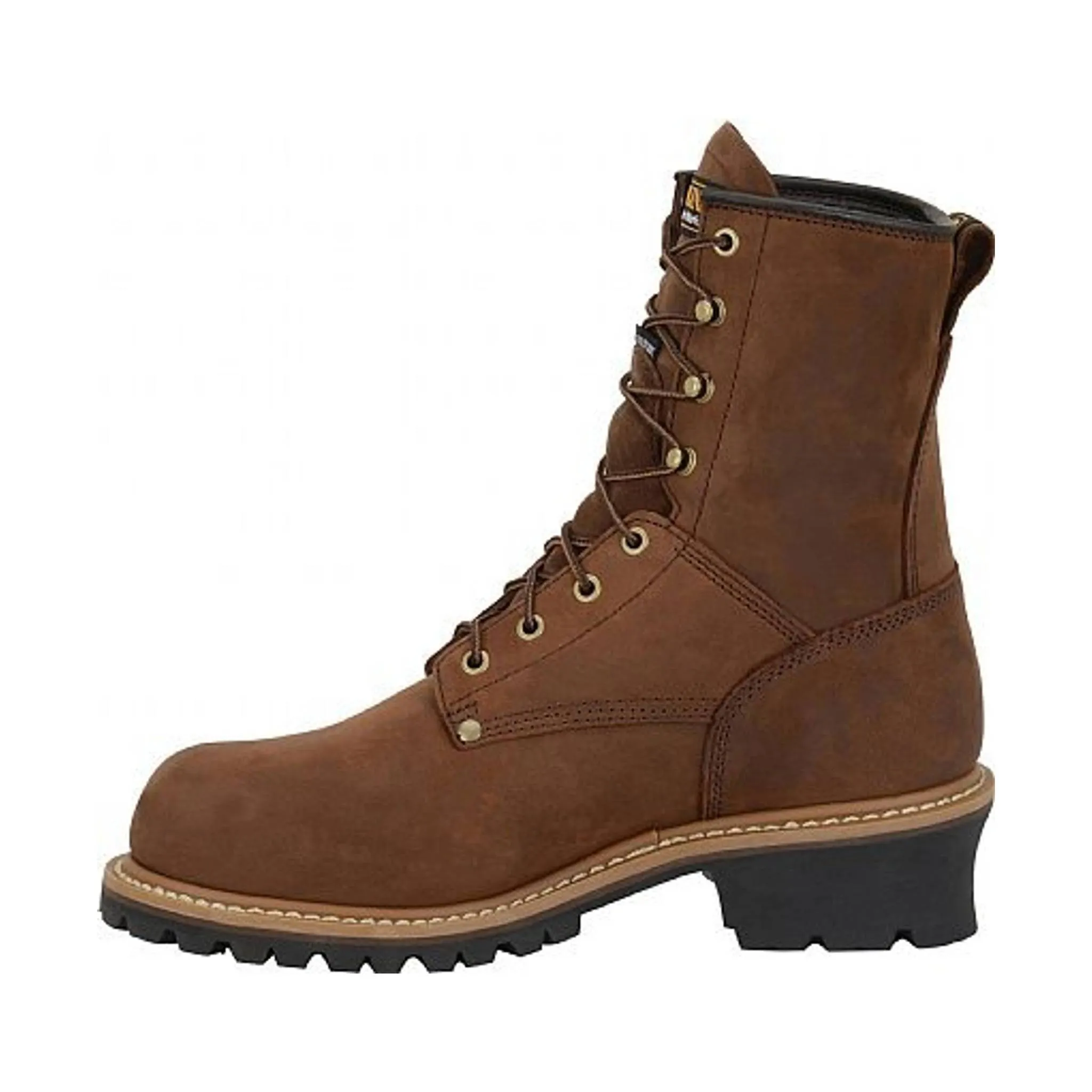 Carolina Men's Elm 8 Inch Waterproof Soft Toe Insulated Logger Work Boots - Brown