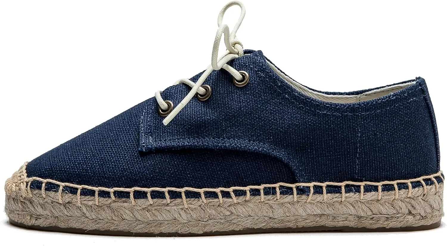 Casual Simple Espadrille Sneakers - Comfortable and Breathable Lace Up Women Flats Thick Bottom Espadrilles, Can Be Worn with Jeans, Long Skirts,Shorts