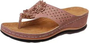 Cathalem Orthopedic Sandals for Women,Womens Sandals with Arch Support Platform Wedge Slippers Breathable Anti-Slip Sandals for Women