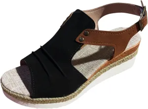 Cathalem Wedge Sandals for Women Open Toe Ankle Strap Wedge Heels Sandals Orthopedic Sandals Casual