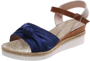 Cathalem Wedge Sandals for Women Orthopedic Open Toe Ankle Strap Platform Sandals Casual Strappy Sandals Zipper Summer Dressy Outdoor Sandals