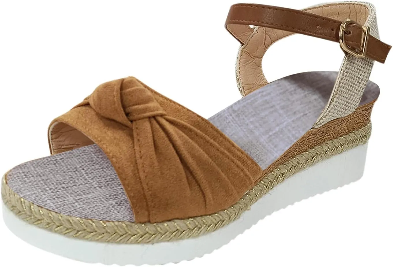Cathalem Wedge Sandals for Women Summer Dressy Orthopedic Open Toe Platform Sandals with Ankle Strap Slip on Sandals Outdoor Shoes