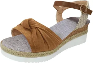 Cathalem Wedge Sandals for Women Summer Dressy Orthopedic Open Toe Platform Sandals with Ankle Strap Slip on Sandals Outdoor Shoes