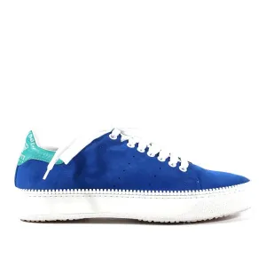 Cesare Paciotti Luxury Italian Men's Designer Shoes Vit Camoscio Denum Blue / White Suede Sneakers (CPM3107)