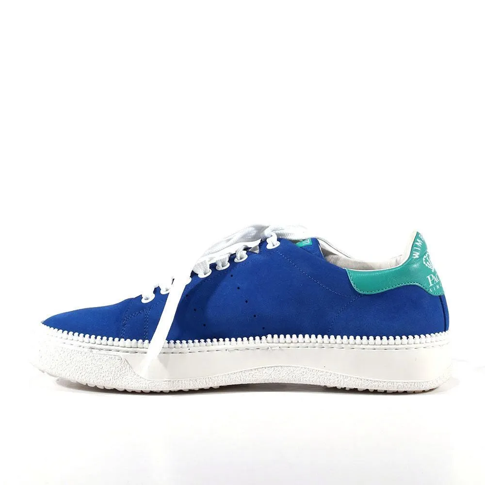 Cesare Paciotti Luxury Italian Men's Designer Shoes Vit Camoscio Denum Blue / White Suede Sneakers (CPM3107)