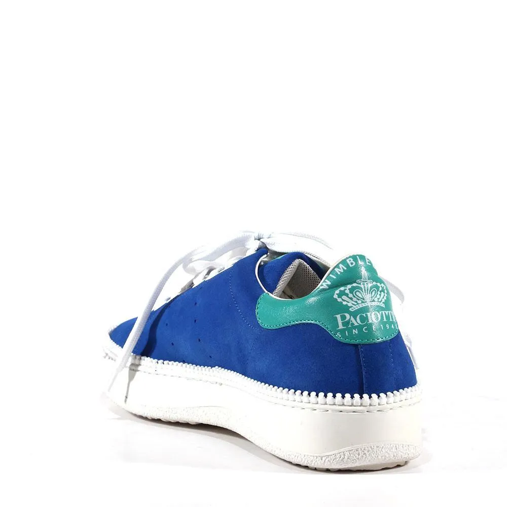 Cesare Paciotti Luxury Italian Men's Designer Shoes Vit Camoscio Denum Blue / White Suede Sneakers (CPM3107)