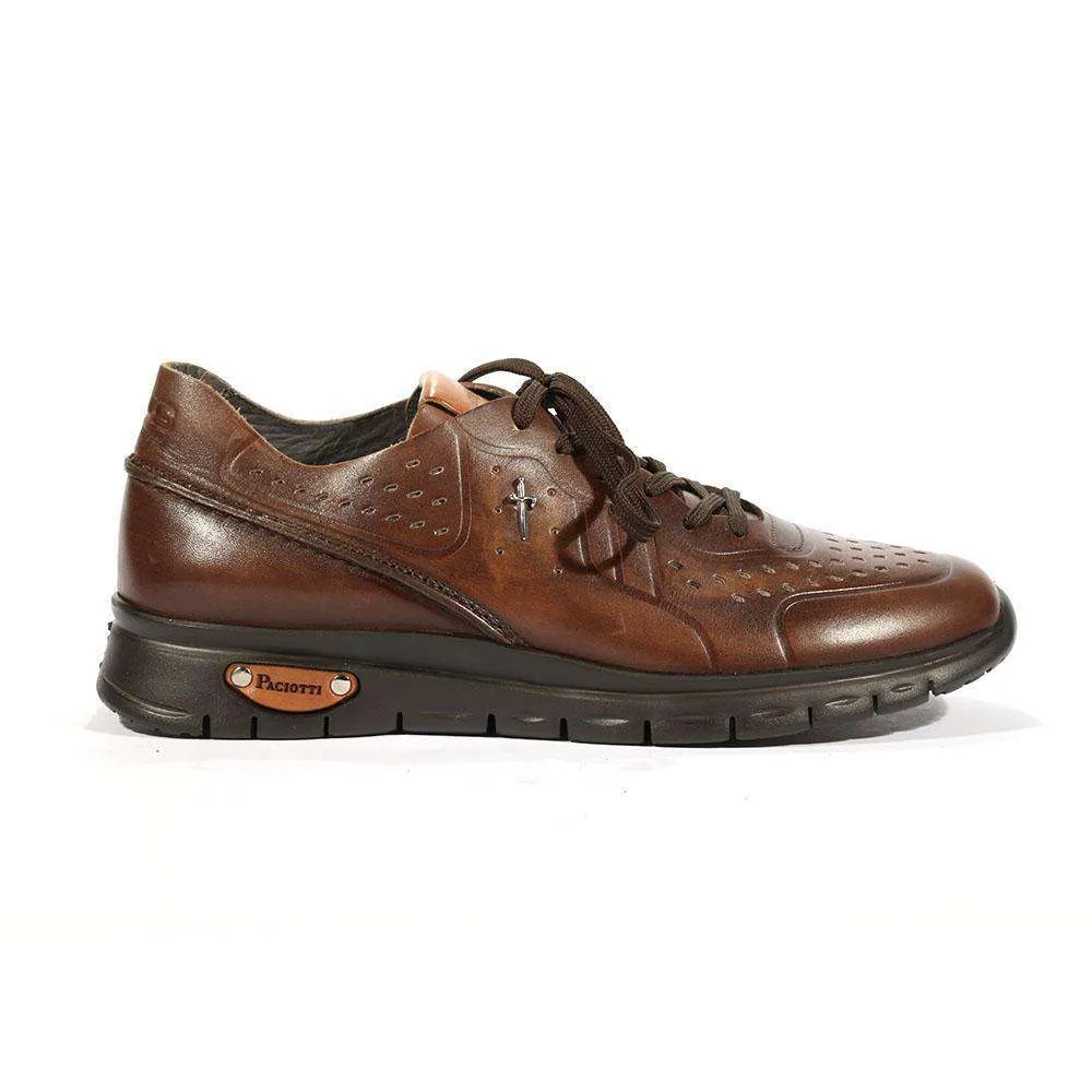 Cesare Paciotti Luxury Italian Men's Sneakers 4US Brown Ghost Terra Designer Shoes (CPM5405)